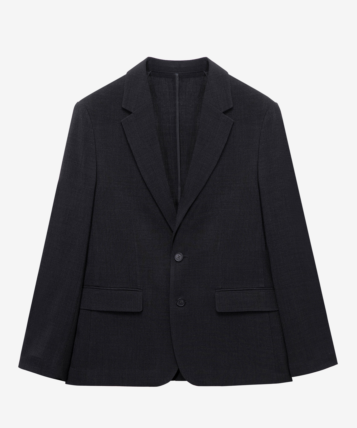 [Cool]Black Seersucker tissue deformation regular fit jacket
