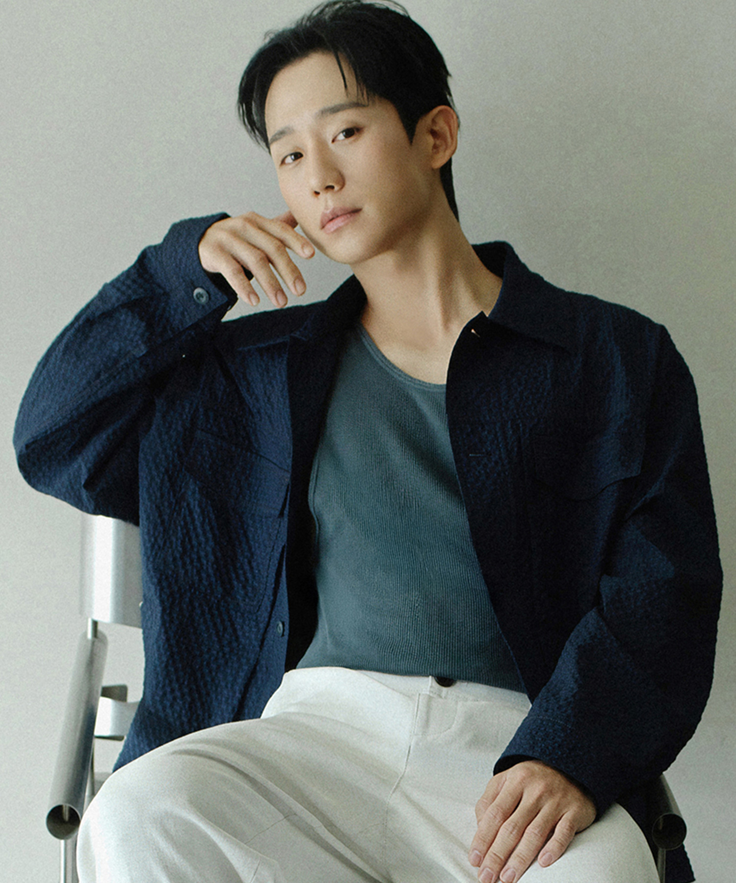 [COUTURE]Navy two-tone circus oversized fit trucker