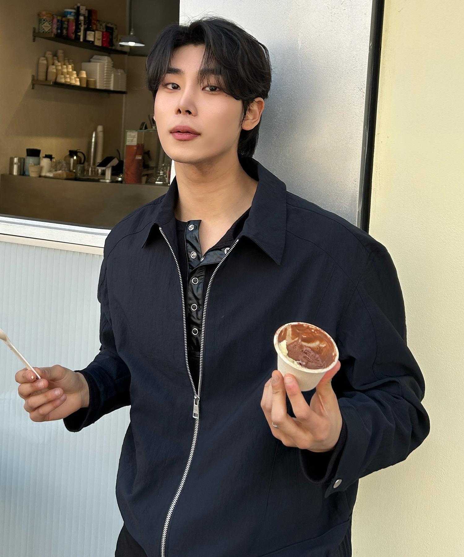 [COUTURE]Navy Twill Semi-Oversized Fit Blouson