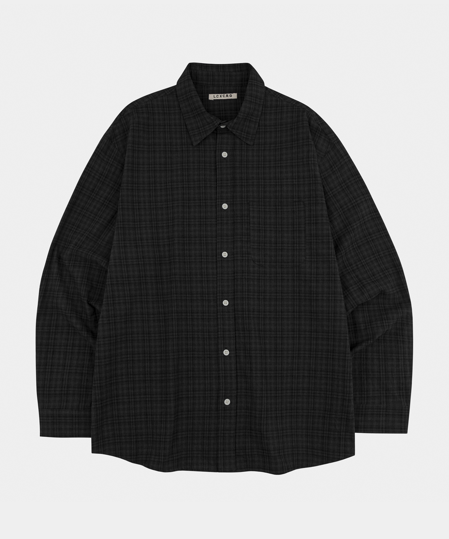 City Pop French Check Shirt Smoke Black