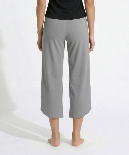Укороченные брюки с высокой посадкой (Grey)