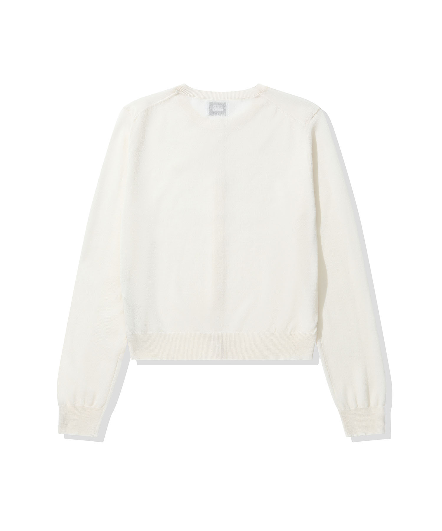 (Women) Square Logo шир кардиган — White