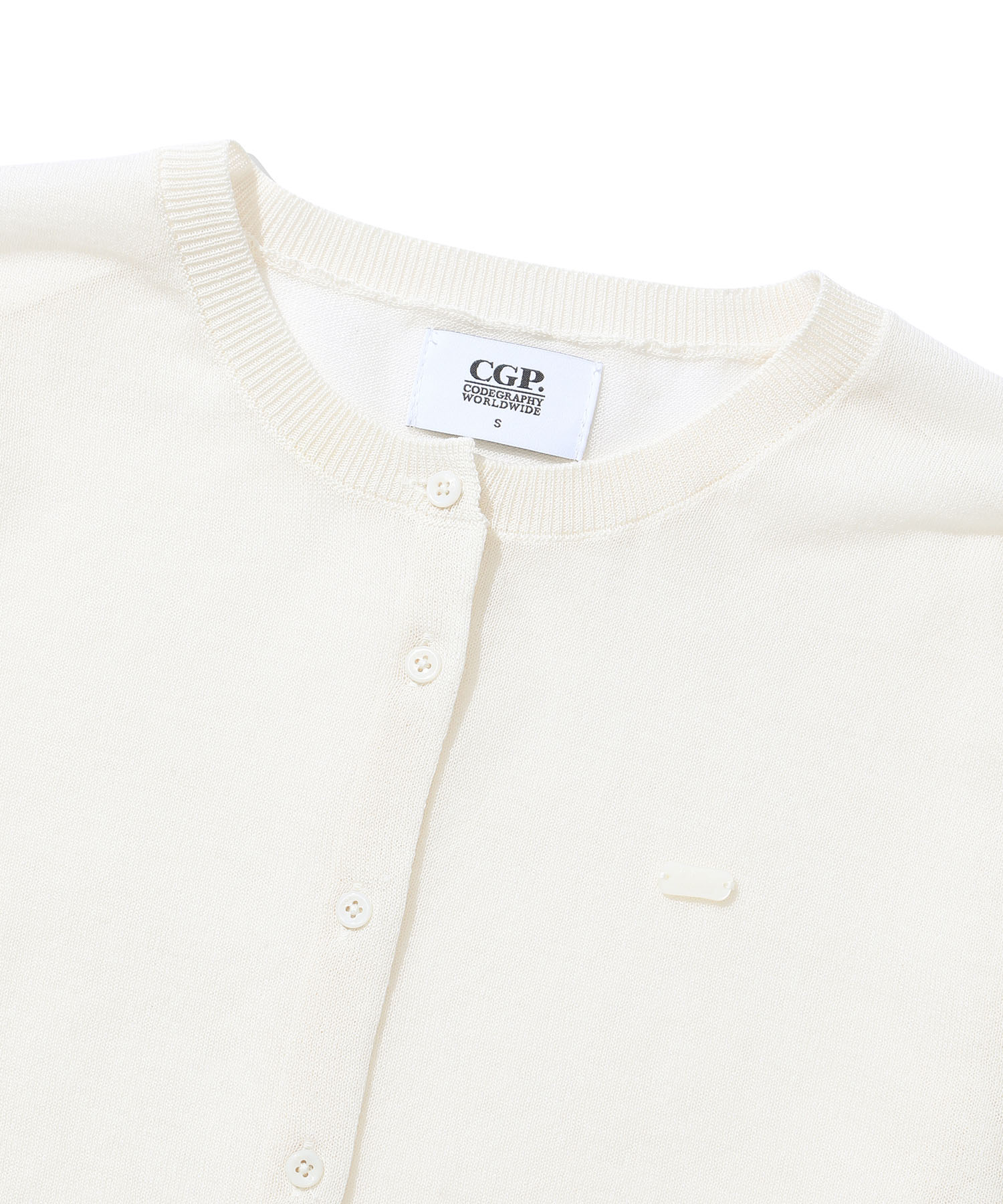 (Women) Square Logo шир кардиган — White