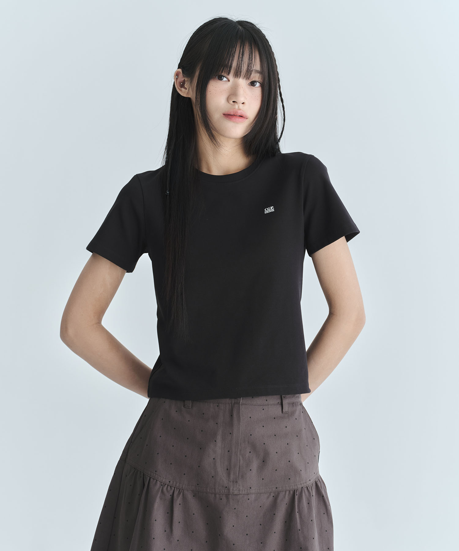 [2PACK] (Women) Футболка Small Square Logo - White & Black