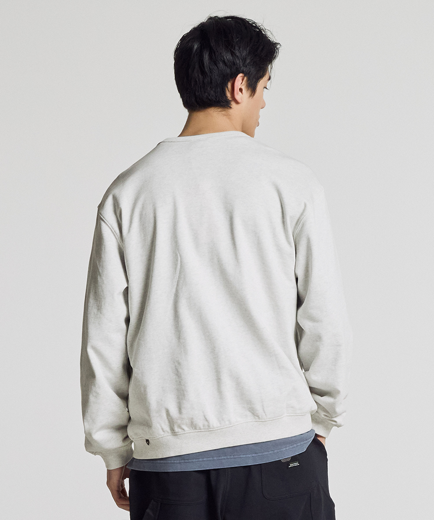 NBMDG21423 / UNI essential summer lightweight crew-neck zip-up (OATMEAL)