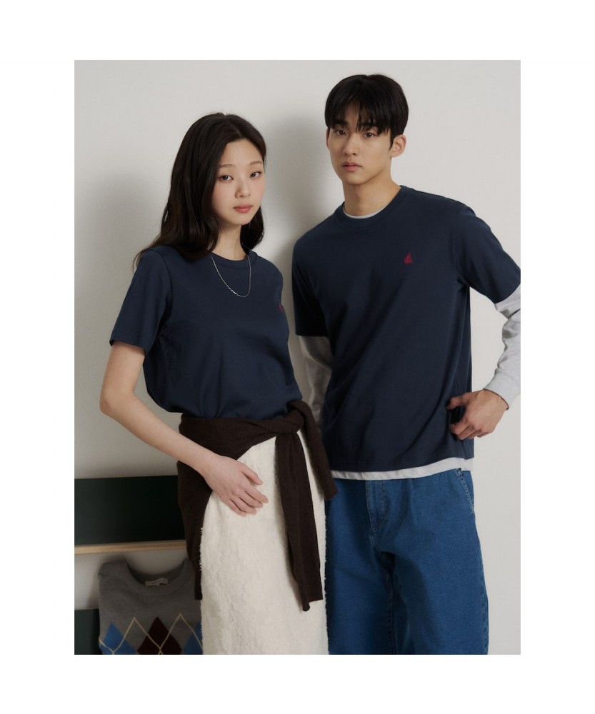 Футболка Round с коротким рукавом - Navy