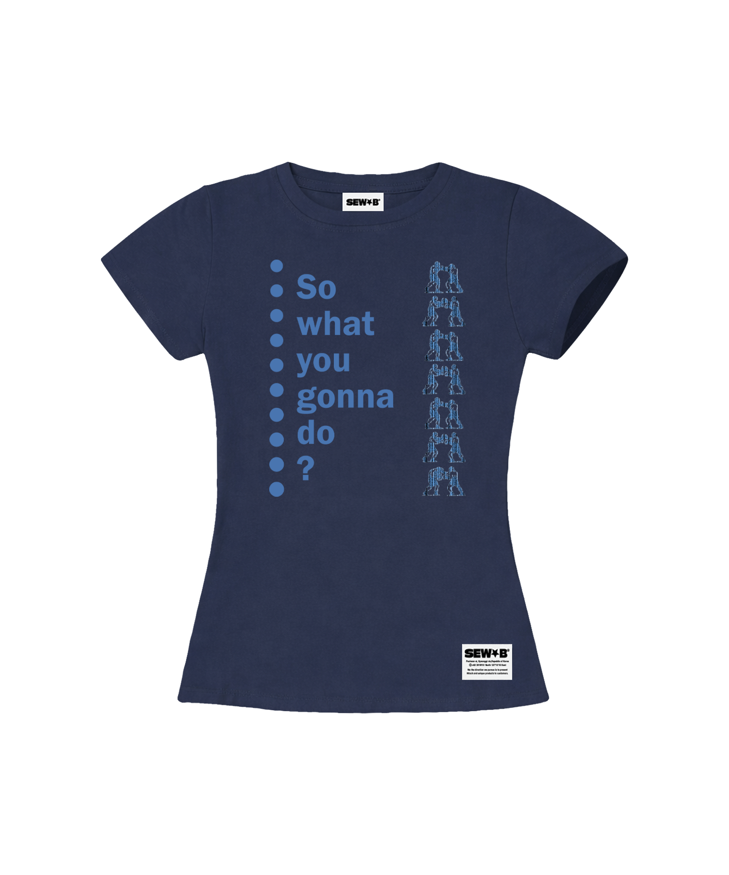 Полукроп футболка what so [Navy]