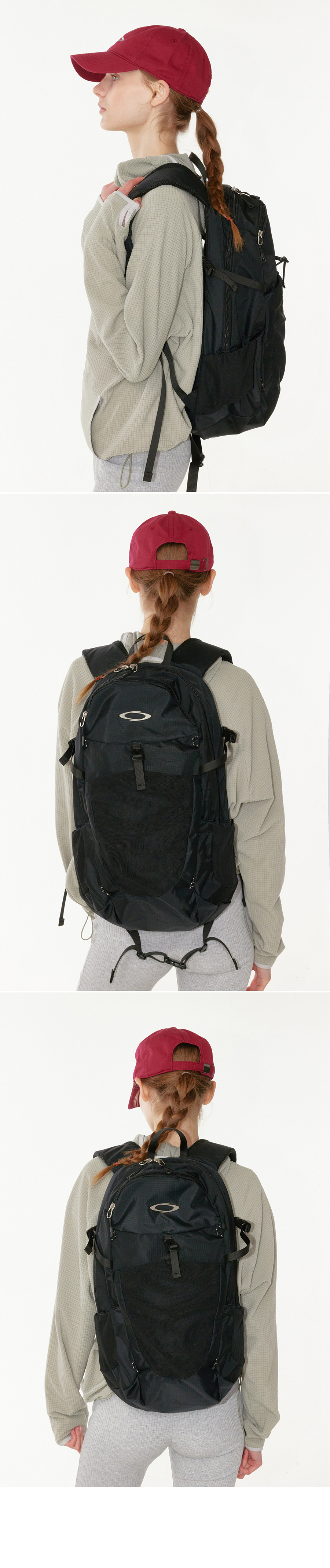 MESH BUCKLE BACKPACK - 3 COLORS KHAKI