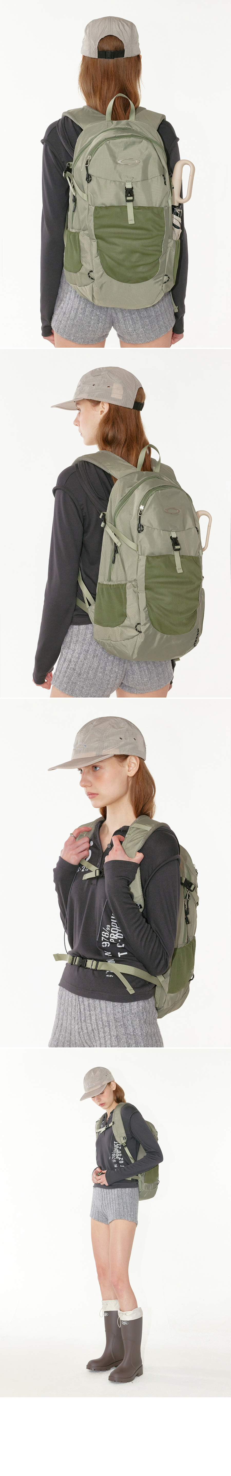 MESH BUCKLE BACKPACK - 3 COLORS KHAKI