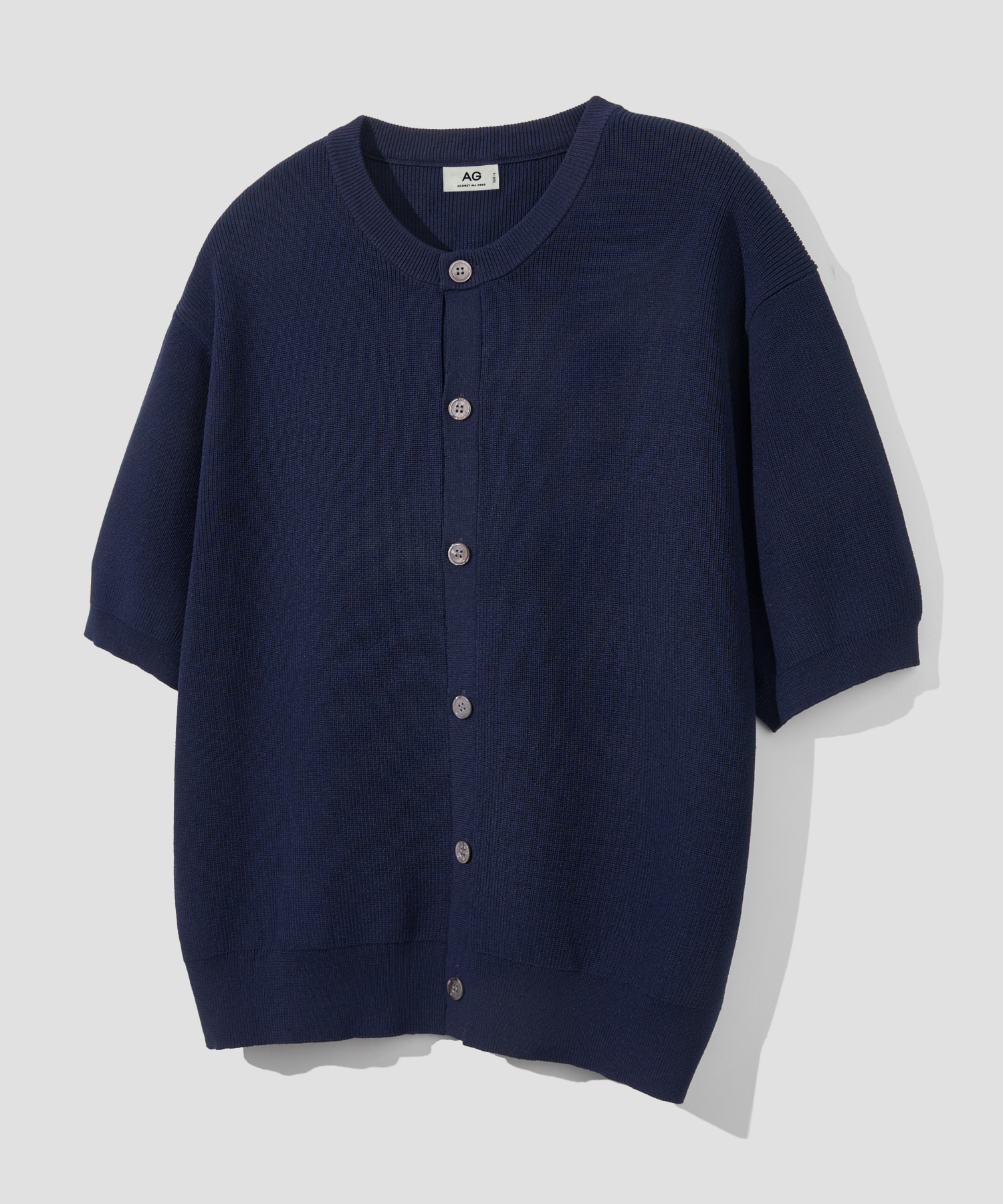 Однотонная кардиган-кофта до пояса [Navy]