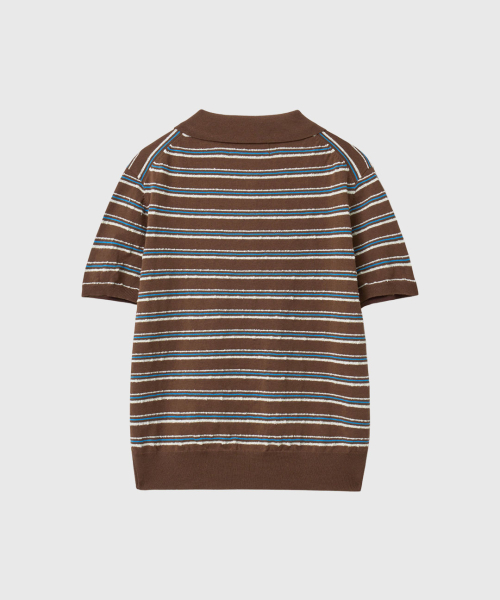 Striped Collar Half Knit [BROWN] / GF2LKP525 thumbnail 3