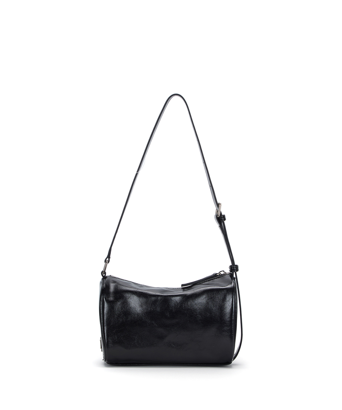 FRONT SHIRRING RIBBON MINI BAG IN BLACK