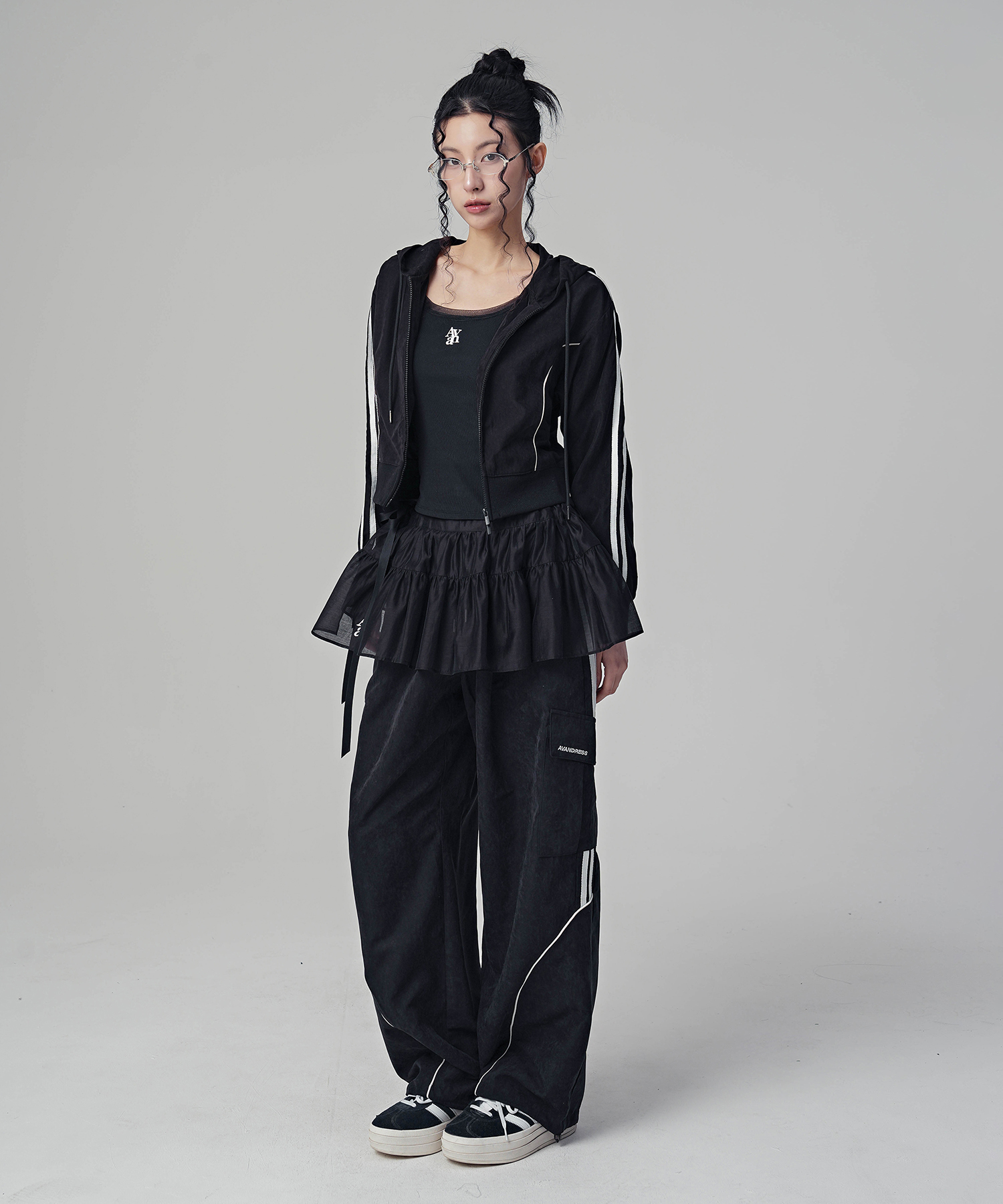 [SET] Bliss Crop Hood Zip-up + Unisex Bliss Suede Wide брюки