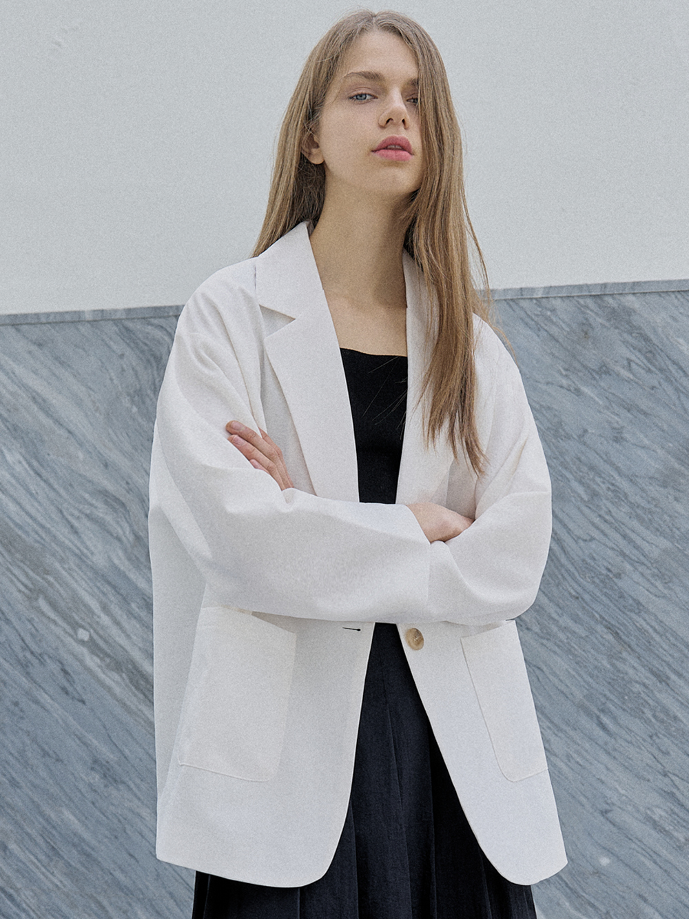 Overfit Basic Tailored куртка - IVORY