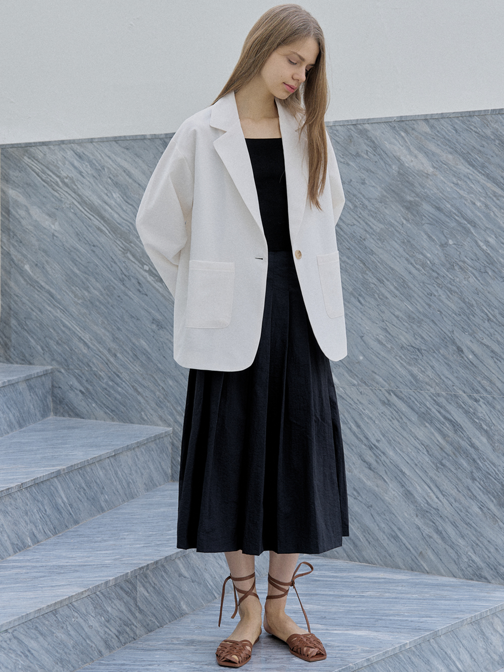 Overfit Basic Tailored куртка - IVORY