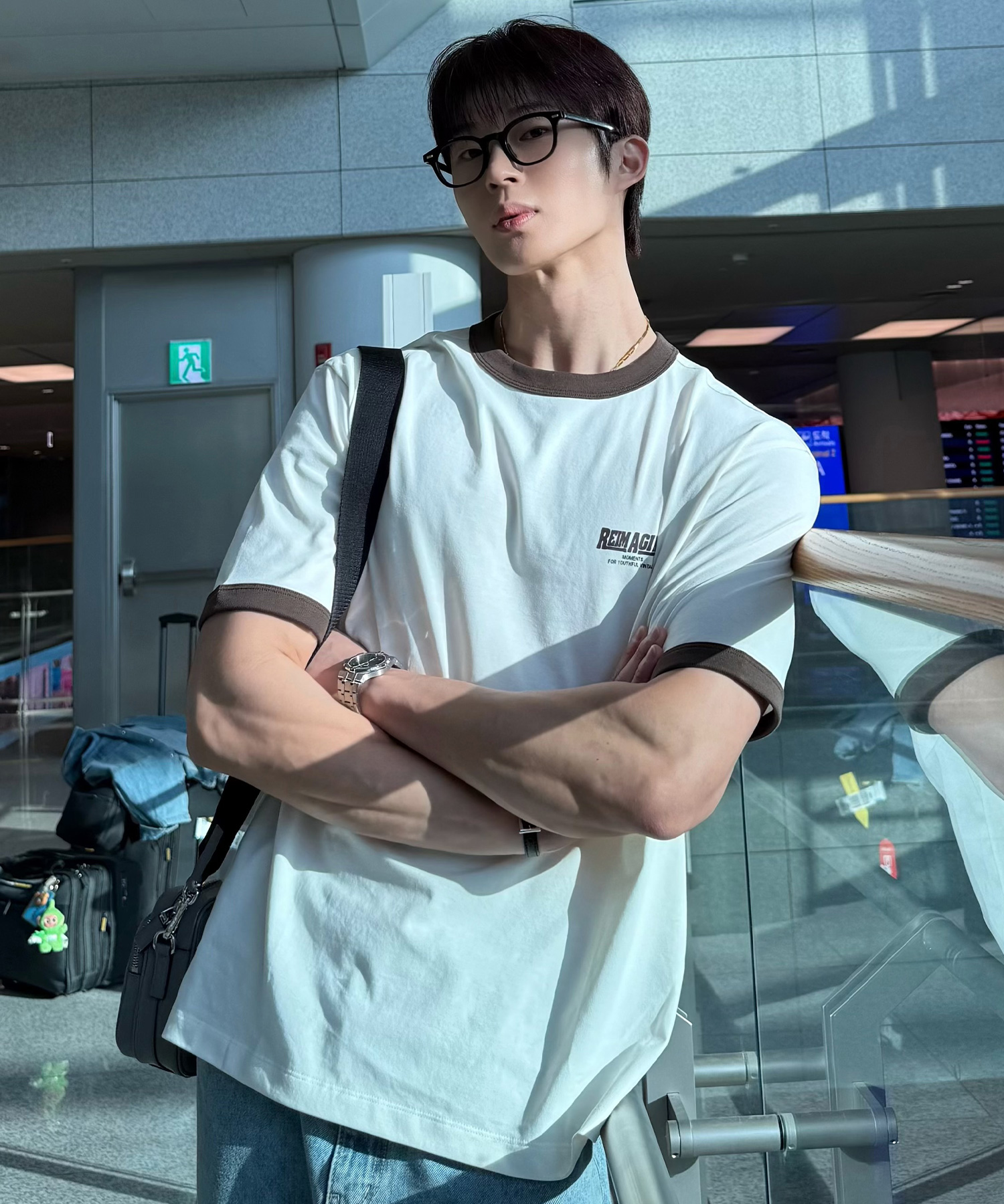 [ON]Graphic Oversized Fit Ringer Short-Sleeved футболка - 2color