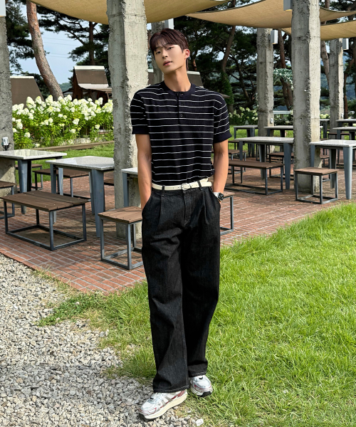 [ON] Linen-Like Oversized Henley Neck Short Sleeve Knit - 5 colors thumbnail 2