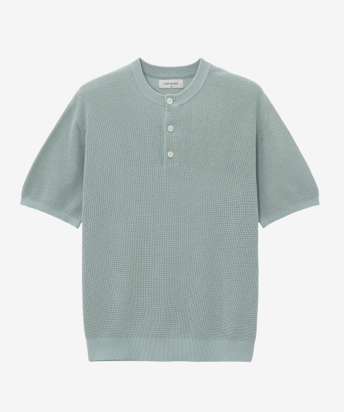[ON] Linen-Like Oversized Henley Neck Short Sleeve Knit - 5 colors thumbnail 7