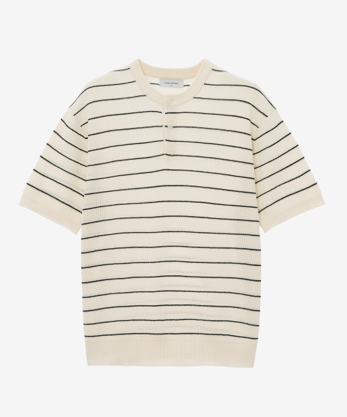[ON] Linen-Like Oversized Henley Neck Short Sleeve Knit - 5 colors thumbnail 8