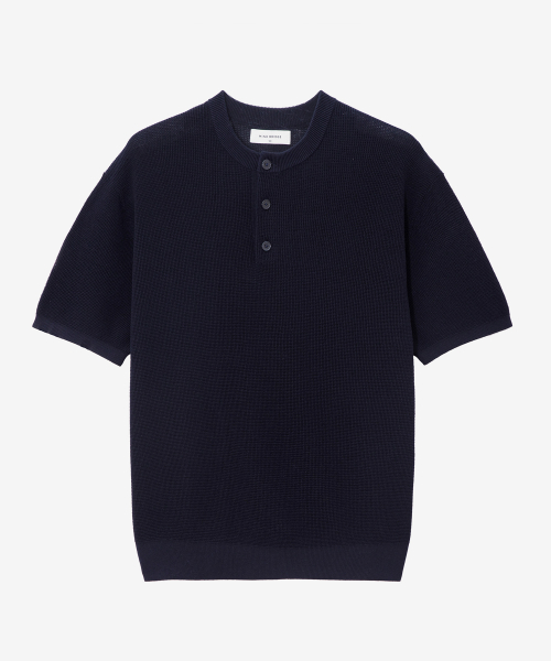 [ON] Linen-Like Oversized Henley Neck Short Sleeve Knit - 5 colors thumbnail 9