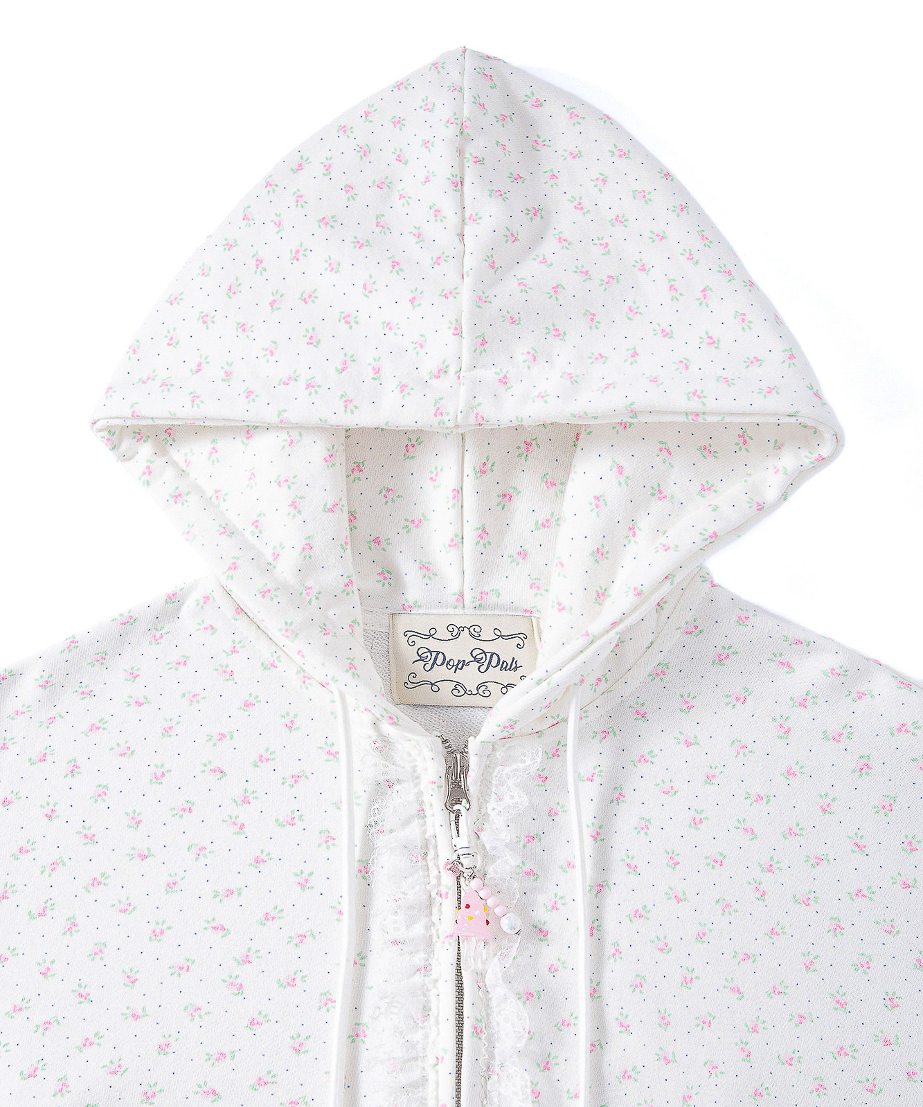 Lace Hood Zip Up [Ivory]