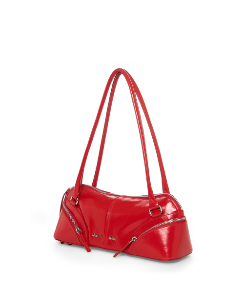 MUSINSA公式 | MATIN KIM CURVE ZIP BAGUETTE BAG IN RED