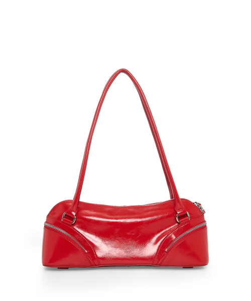 MUSINSA公式 | MATIN KIM CURVE ZIP BAGUETTE BAG IN RED