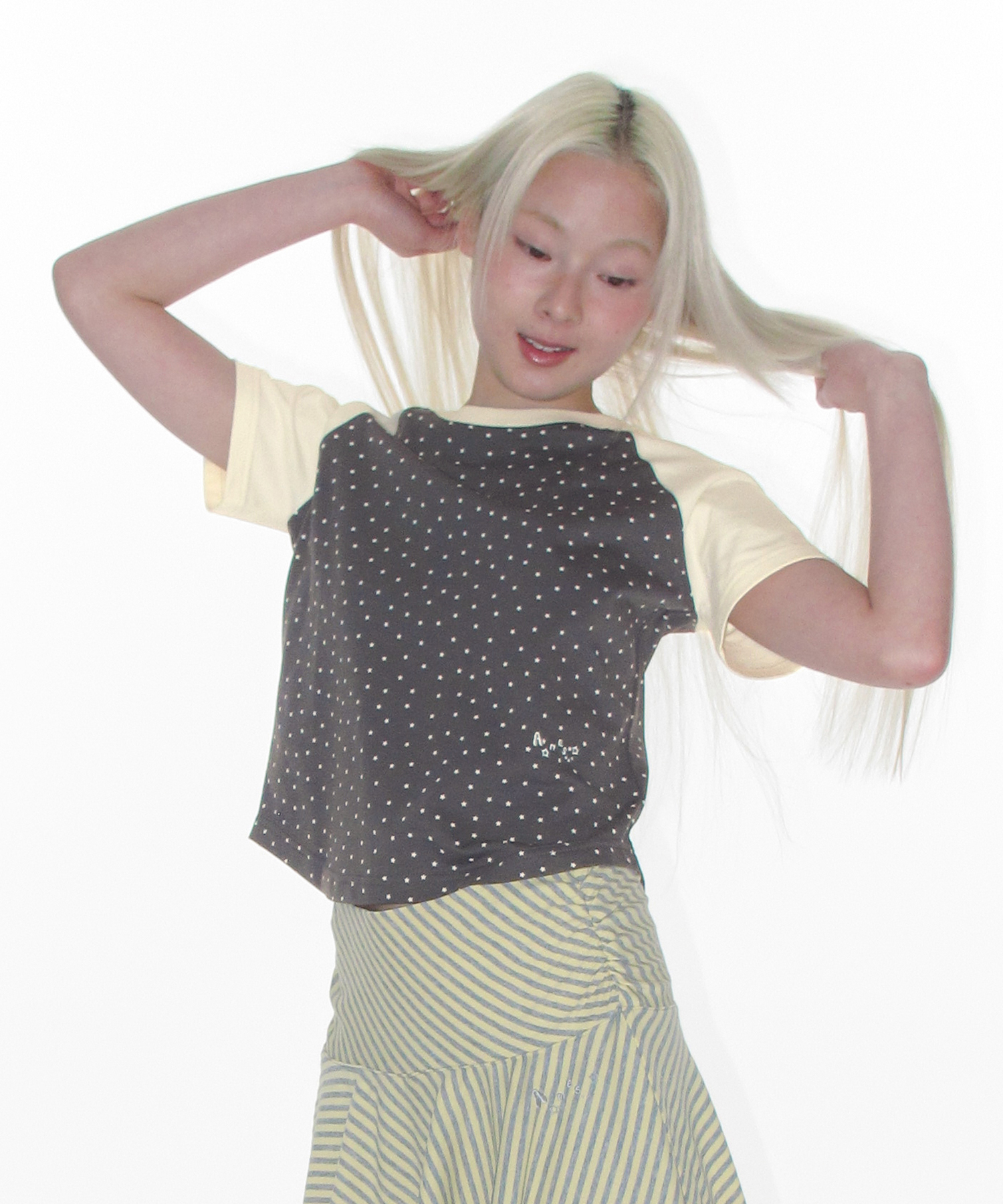 TWINKLE RAGLAN CROP TEE CHARCOAL