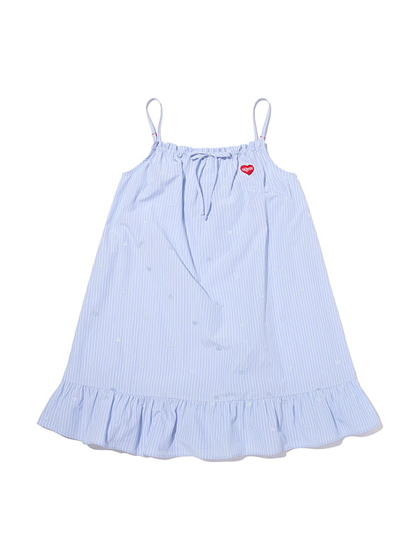 KIRSH MELLOW RUFFLE-POINT PAJAMA DRESS(SKY)
