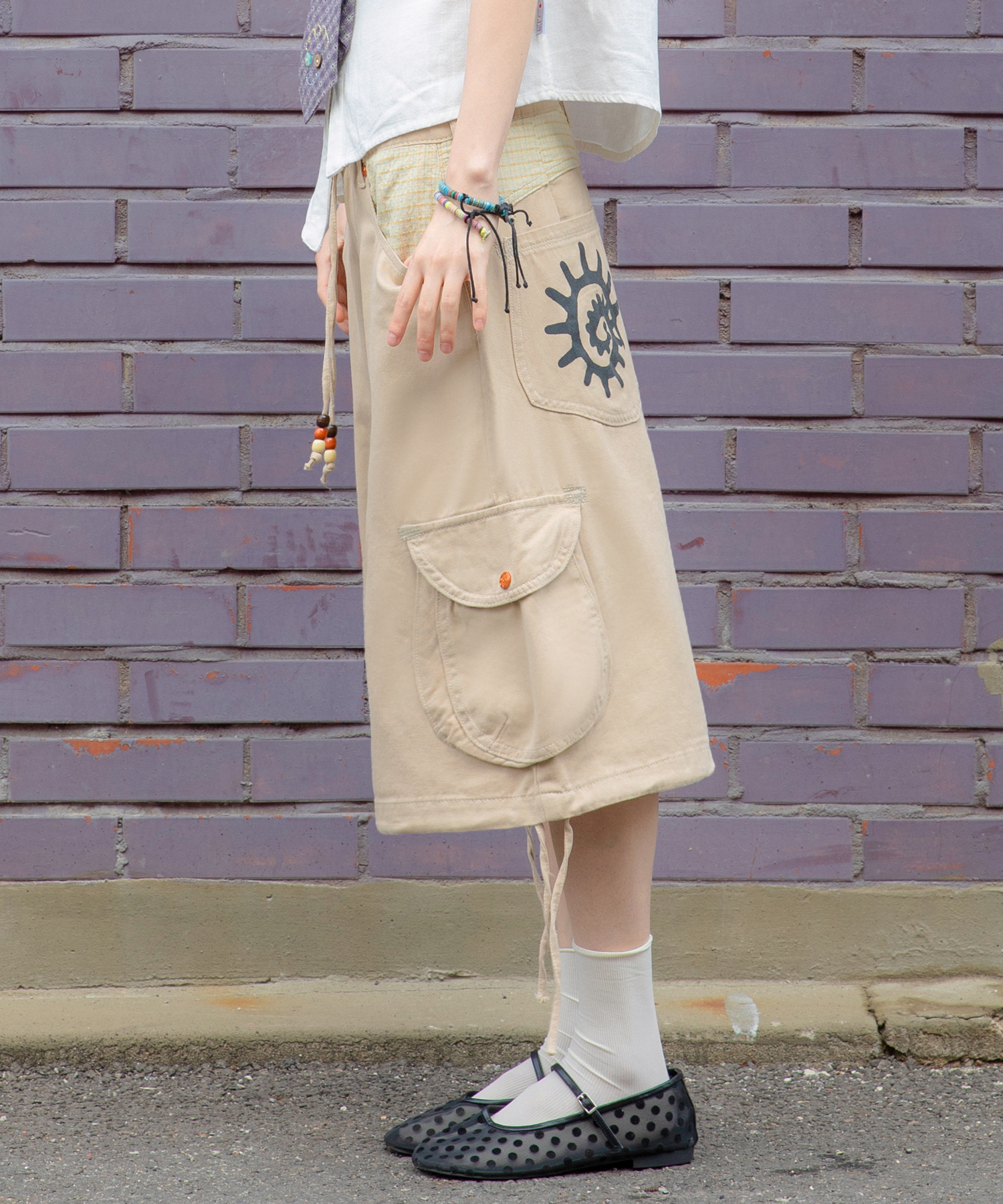 WXP071 Soratabi Colorblock Check (BEIGE)