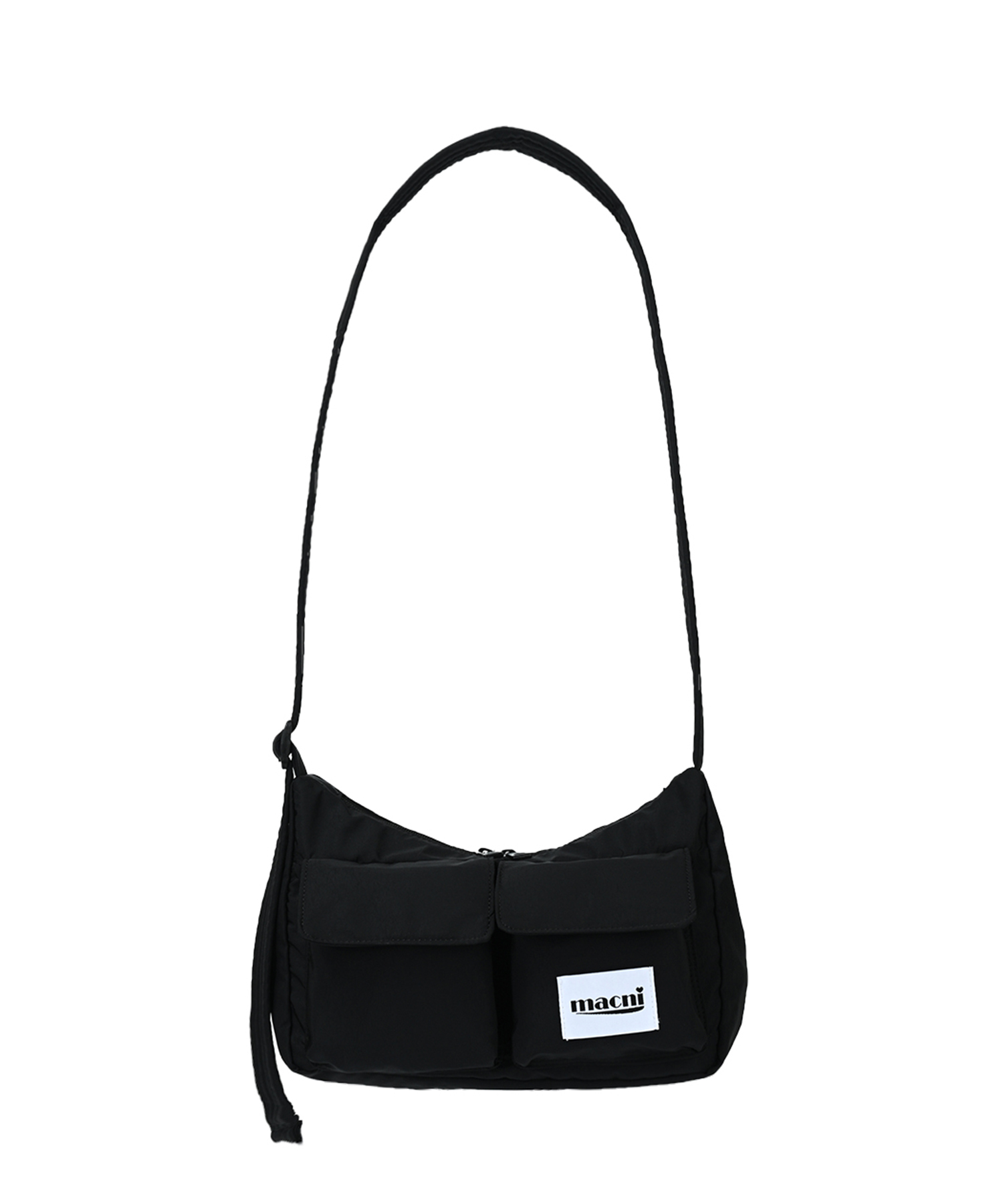 TWO POCKET CROSS BAG BLACK