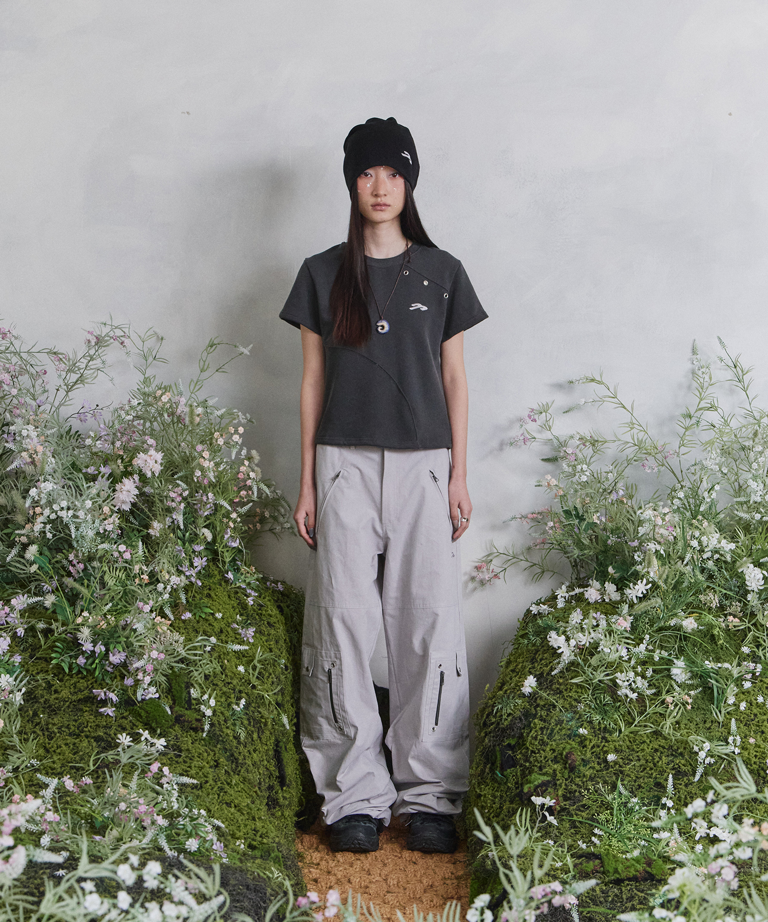 Карго-брюки с двойной молнией SongisongiXCarbon (Light Grey)
