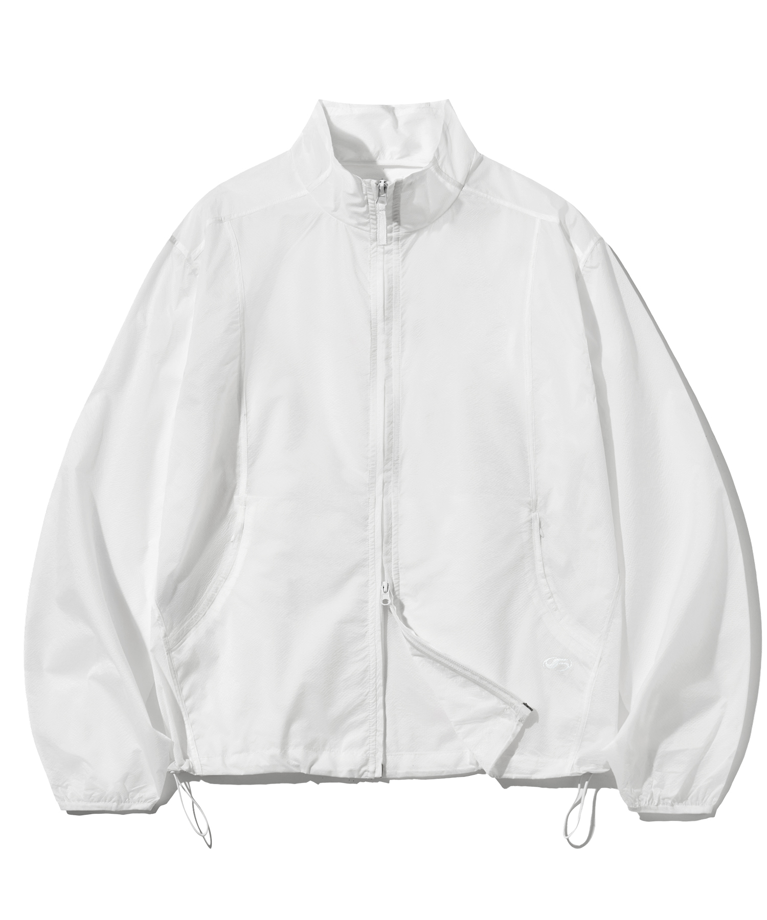 Sheer Seam Line Windbreaker-White