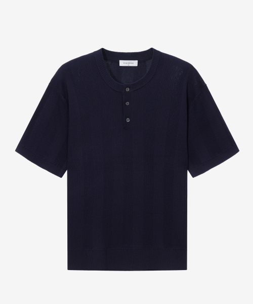 [ON] Textured Henry Neck Short Sleeve Knit - 3 colors thumbnail 2