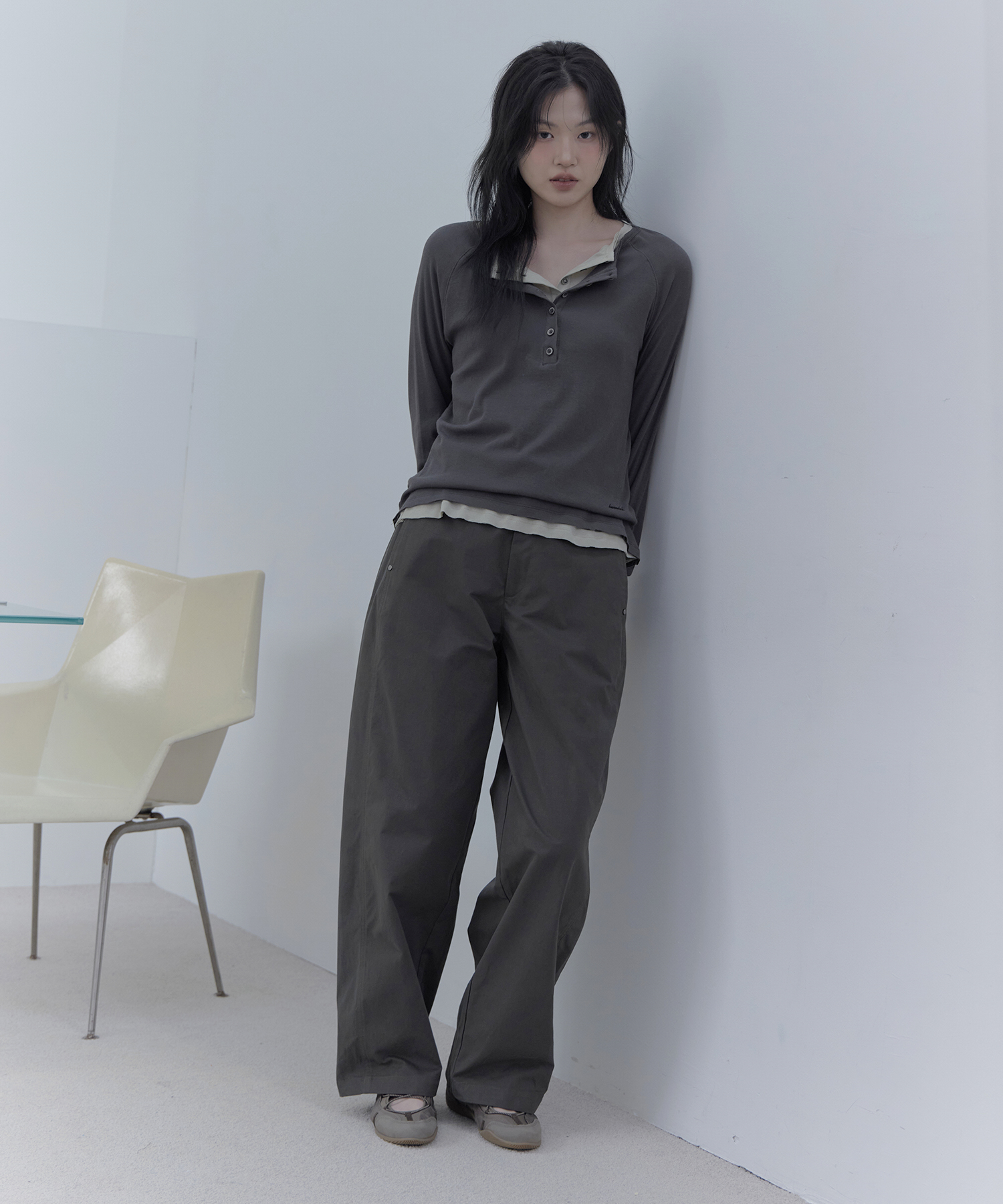 henley neck t-shirt (DG)
