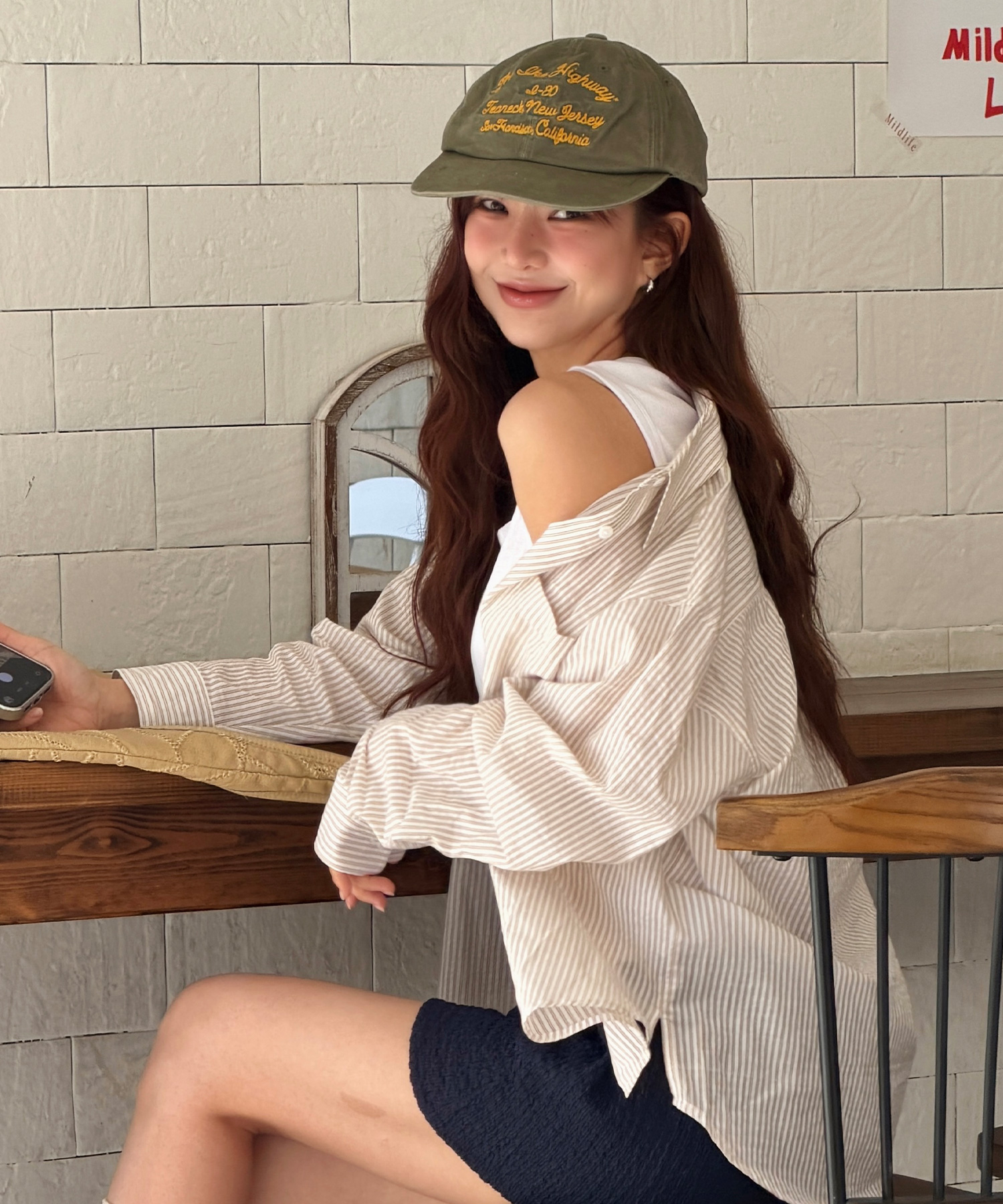 [ON][W]Seersucker Stripe Shirt - 2color