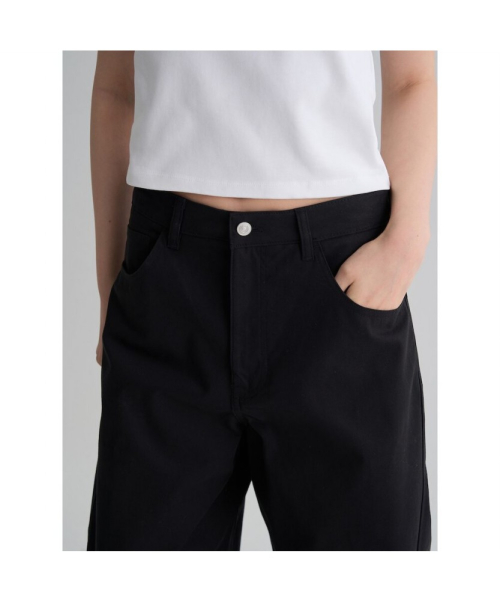 Хлопковые слаксы с закруглённым кроем, Black