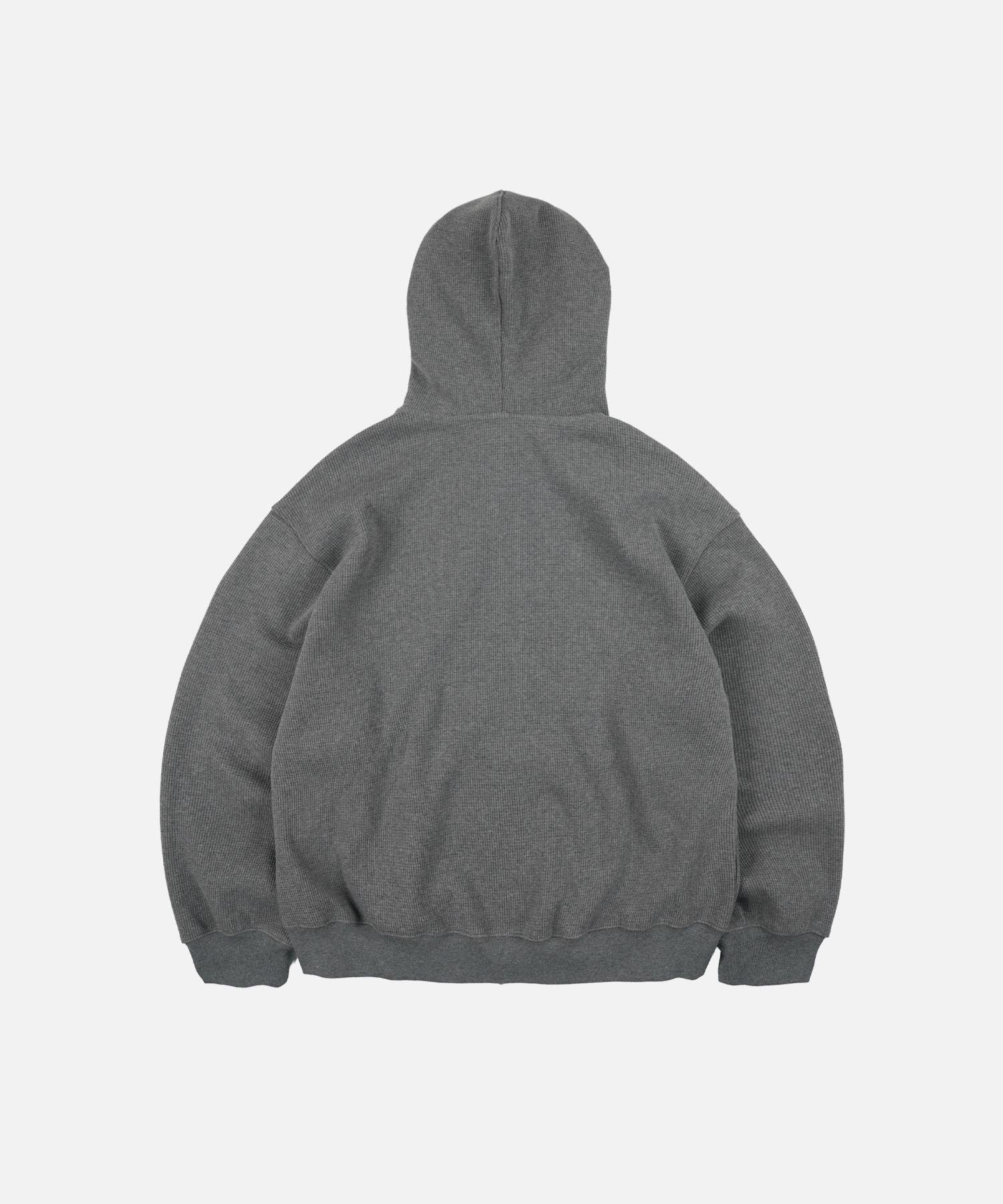 WAFFLE HOOD ZIP UP PARKA _ GRAY