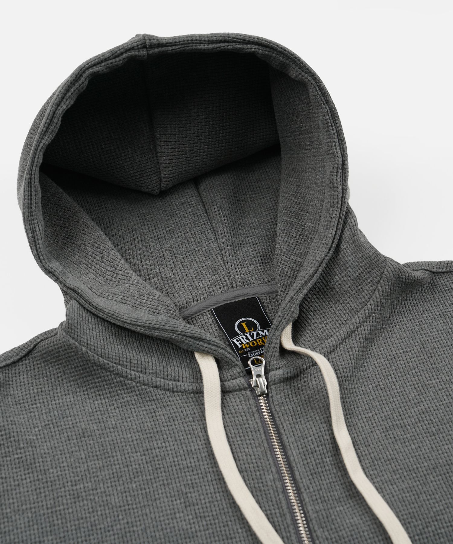 WAFFLE HOOD ZIP UP PARKA _ GRAY