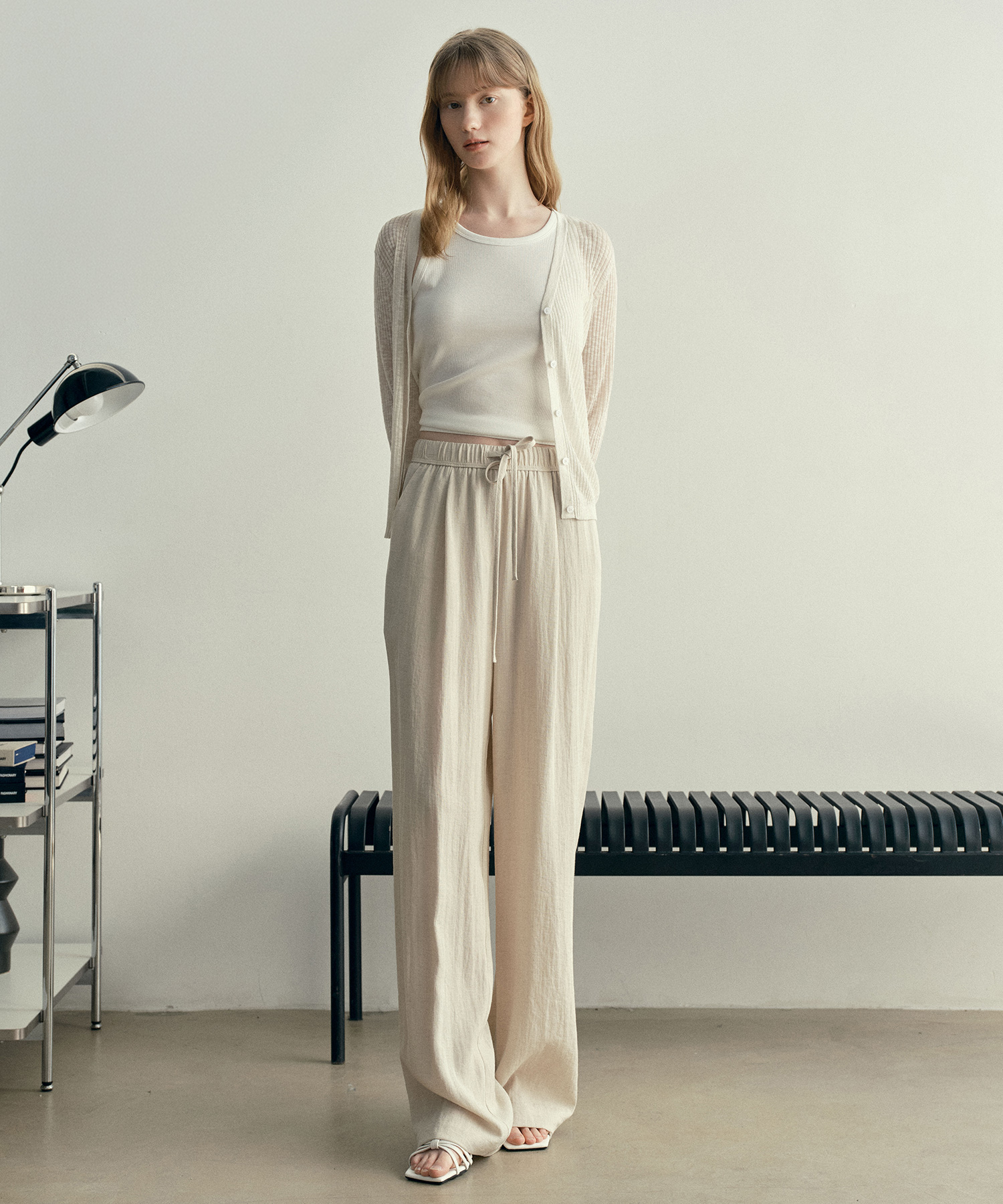 [W]inen wide full banding pants - 2 colors