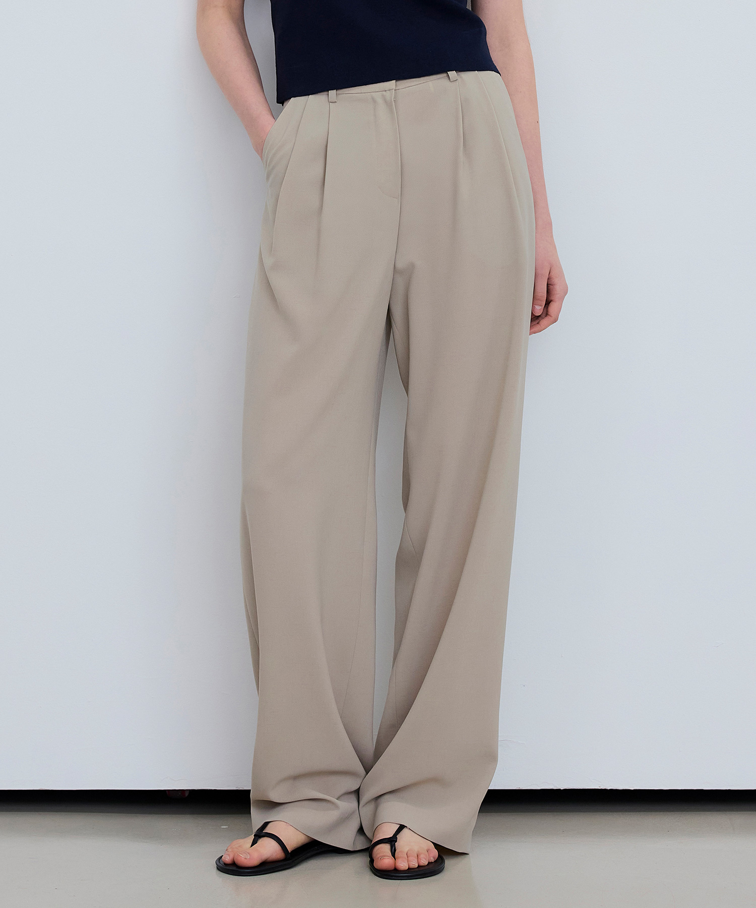 [ON][W][Cool][Choose two tuck] Summer Daily Wide Slacks - 3color