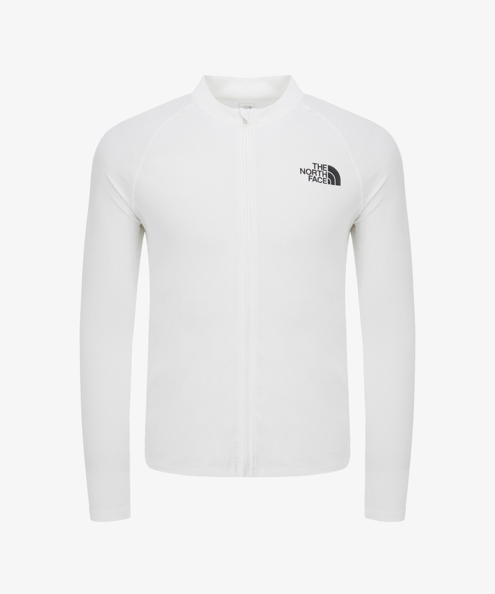 NJ5JS05C Мужской рашгард на молнии WHITE
