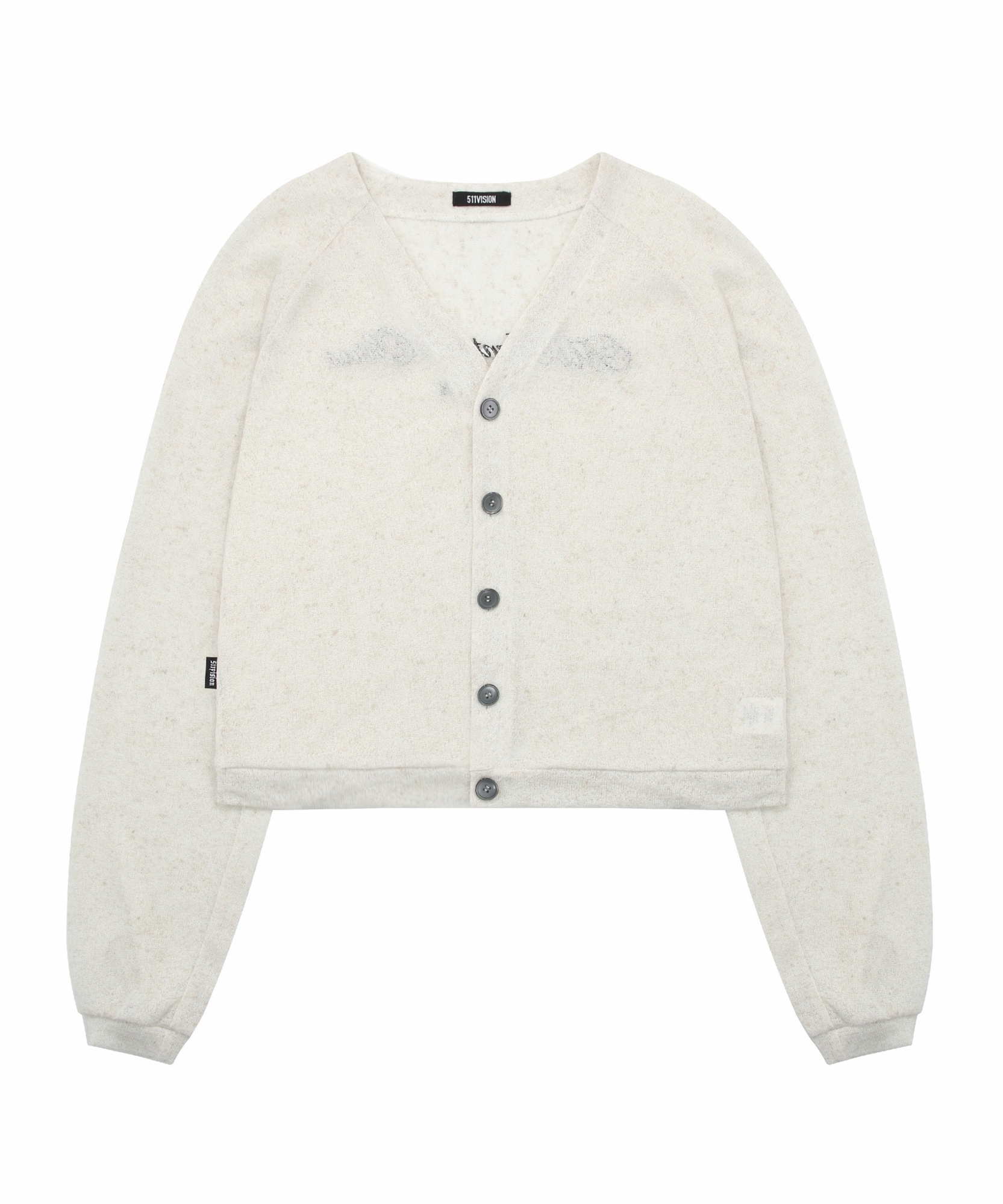 SHEER LOGO  CARDIGAN , IVORY