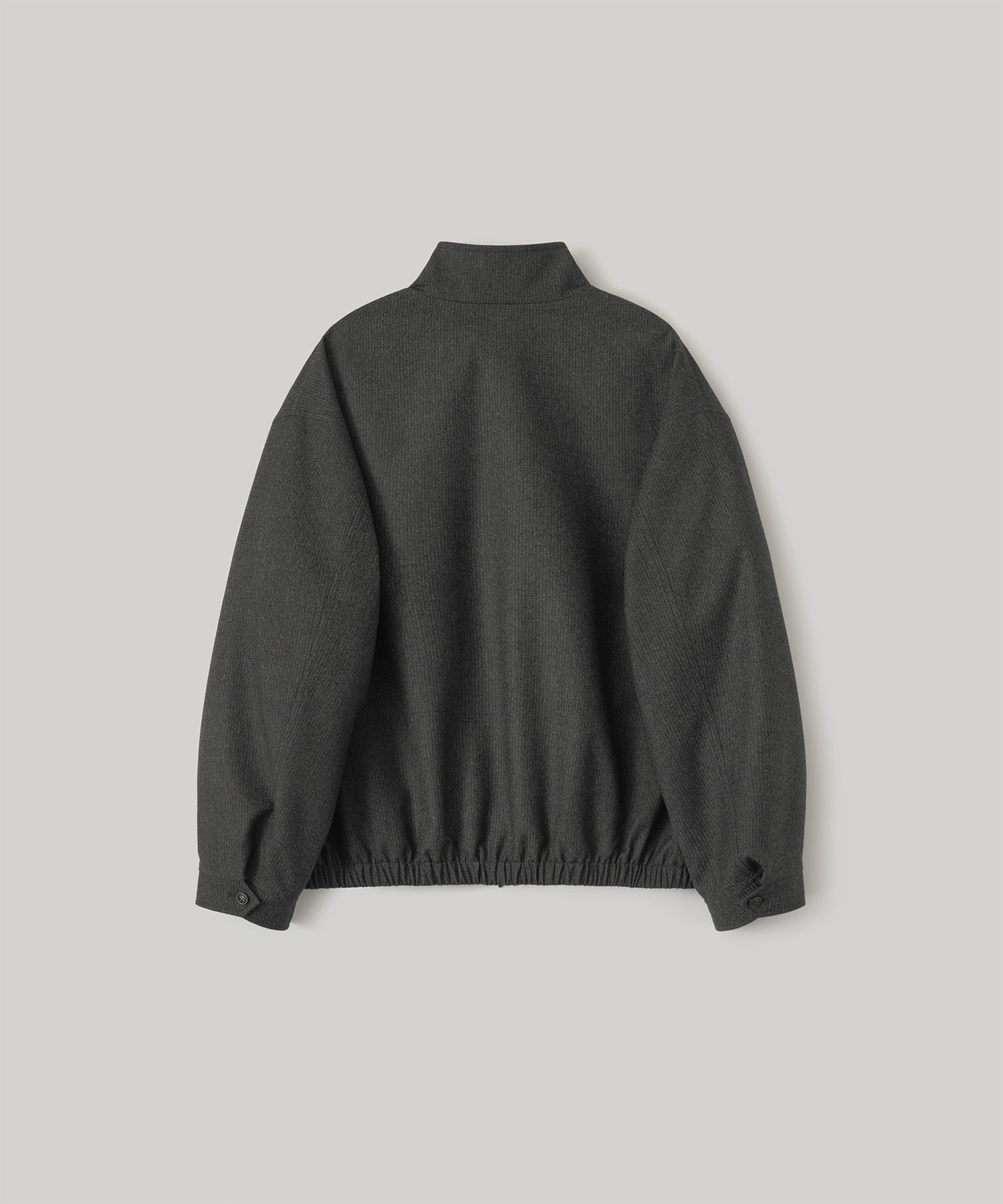 Wool Serge Track Blouson (Charcoal Stripe)