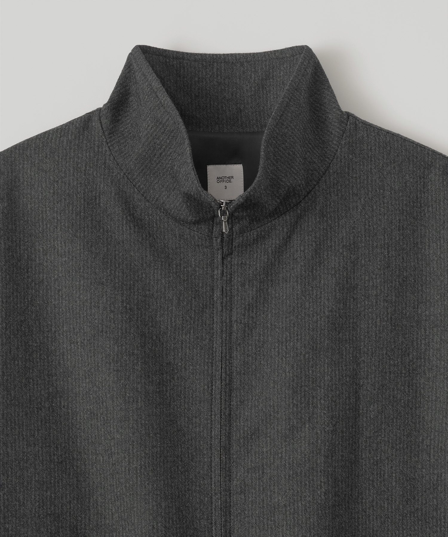 Wool Serge Track Blouson (Charcoal Stripe)