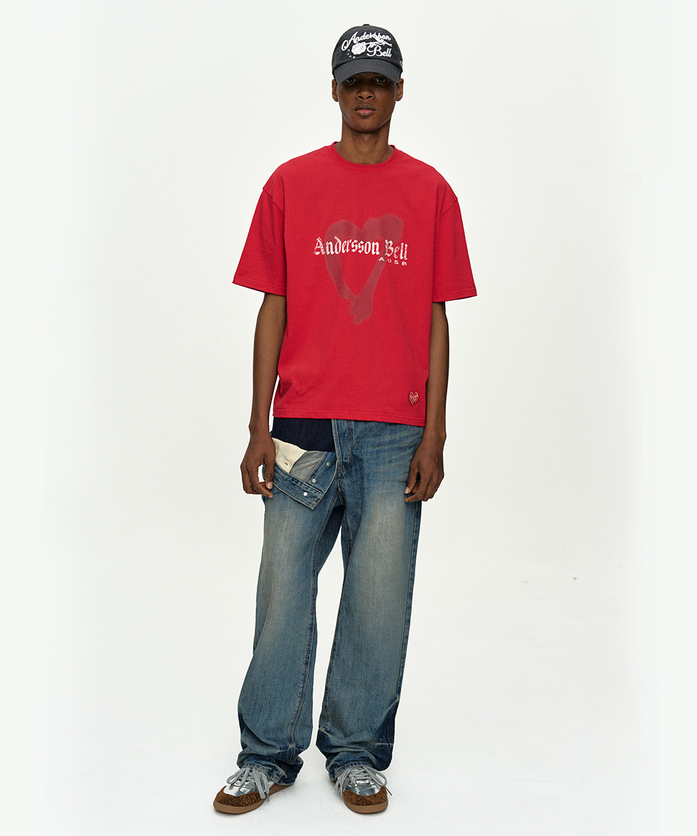 (ESSENTIAL) UNISEX HEART T-SHIRT atb1417u(RED)