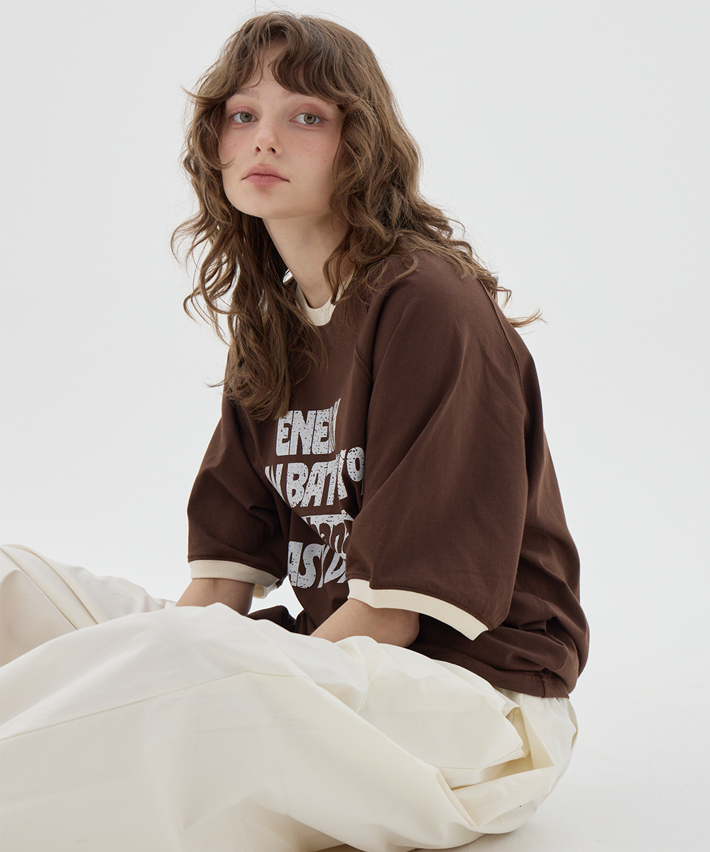 ENERGY Raglan Ringer Oversized Short Sleeve_Brown