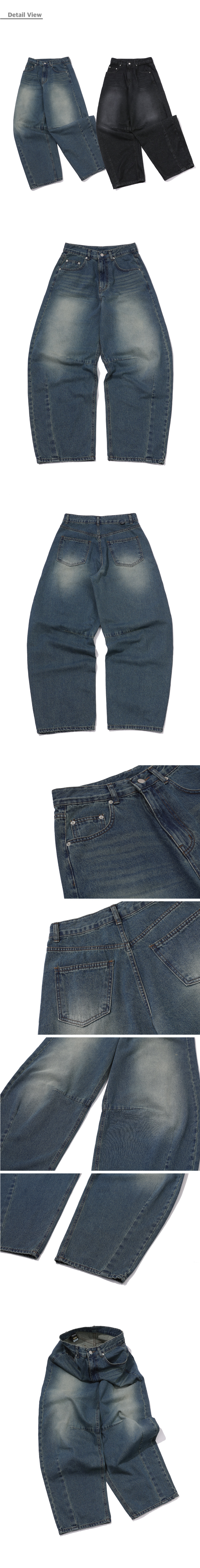 WOMEN WIDE DART DENIM PANTS - 2 COLORS INDIGO