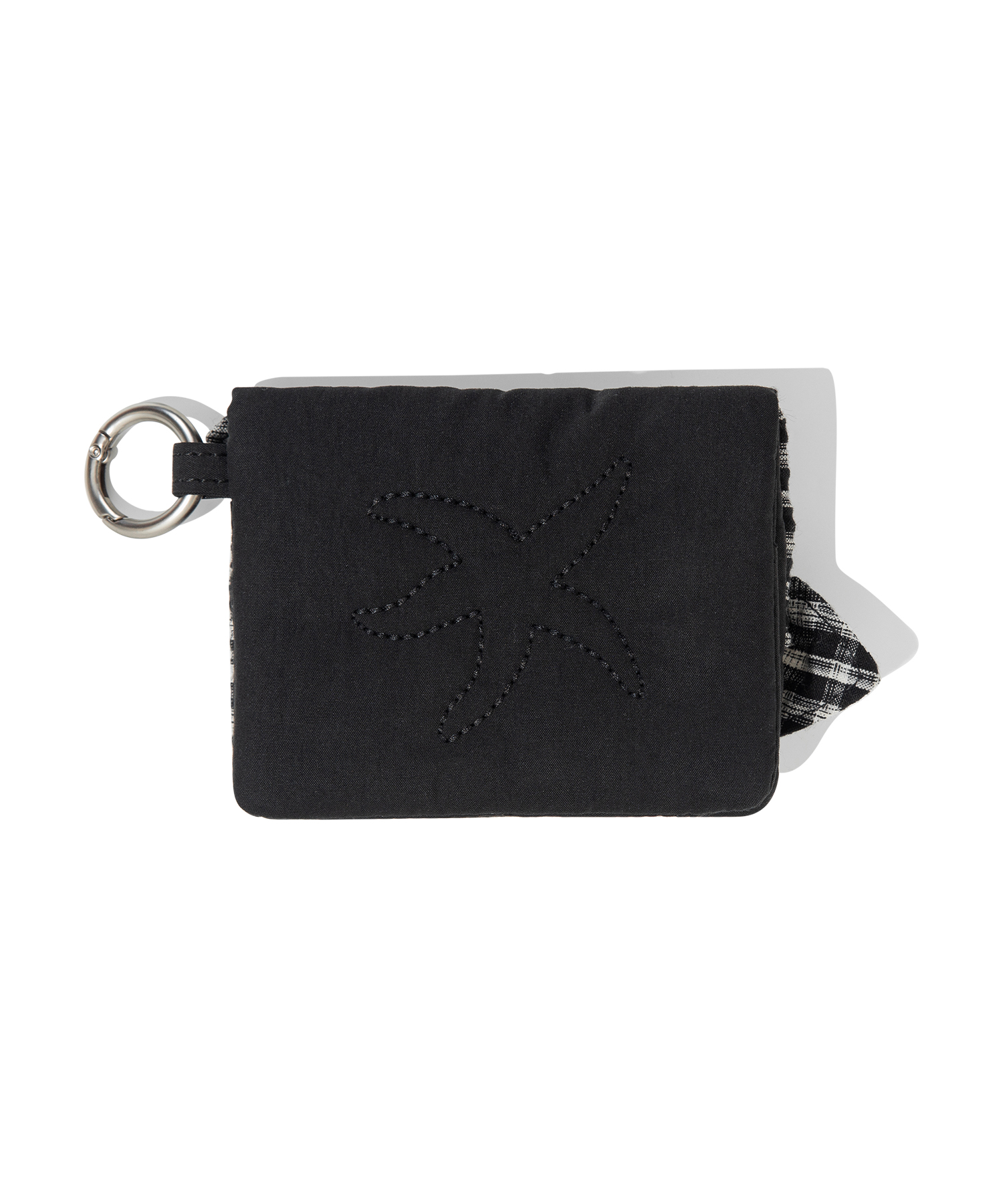 TCM check cotton wallet (black)