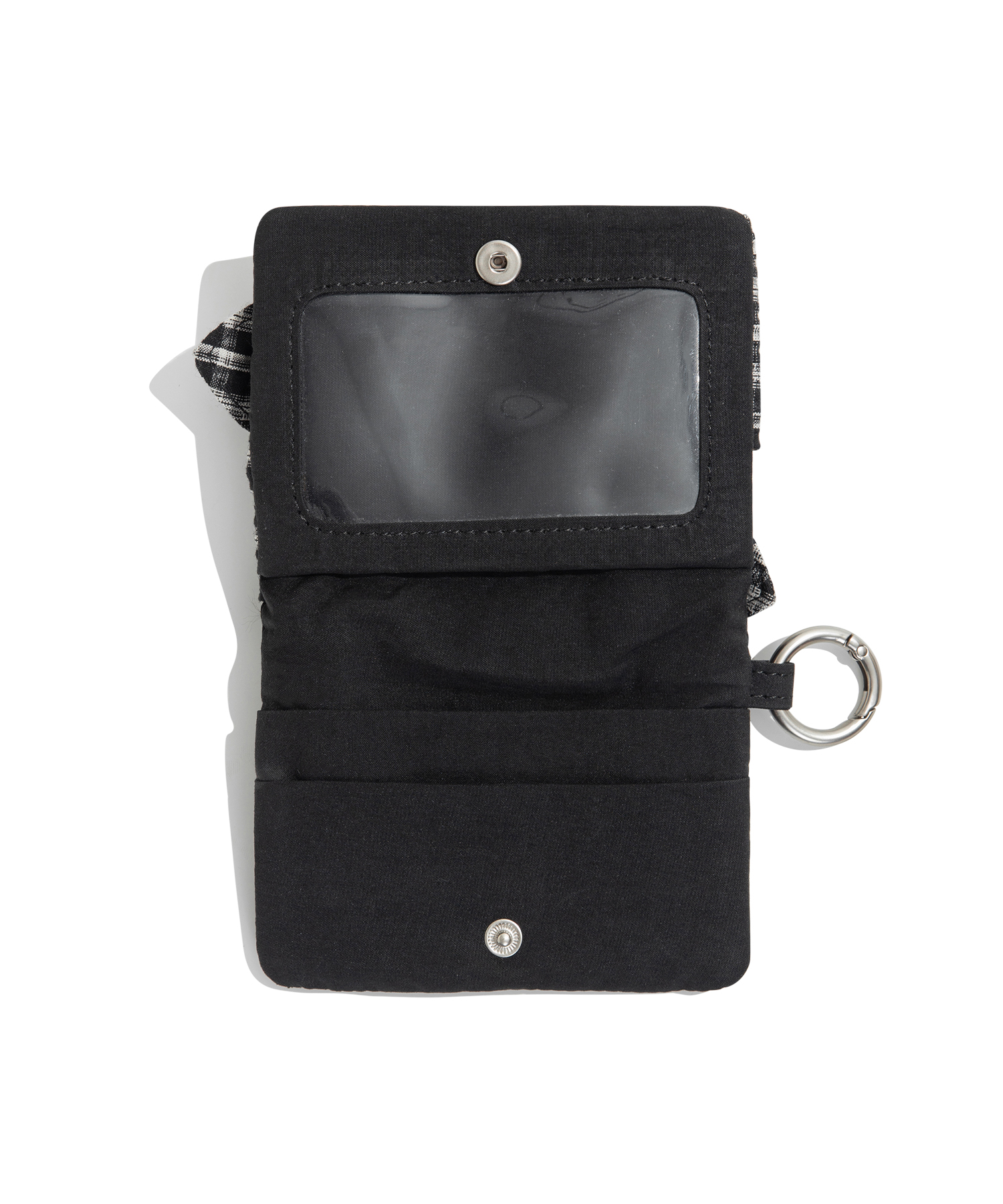 TCM check cotton wallet (black)